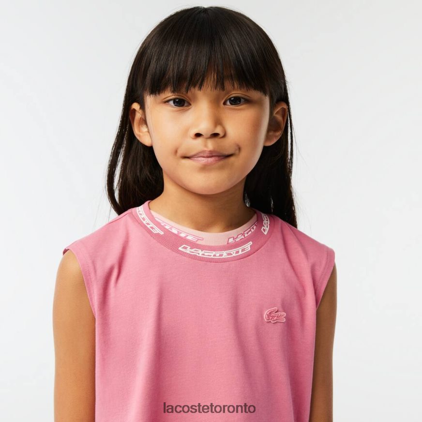 Clothing Lacoste Cotton Jersey Sleeveless T-Shirt Pink Kids Z60BPR3017