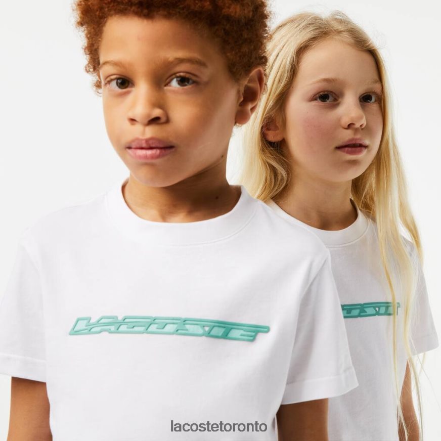 Clothing Lacoste Cotton Jersey T-Shirt with Contrast Marking White Kids Z60BPR3014