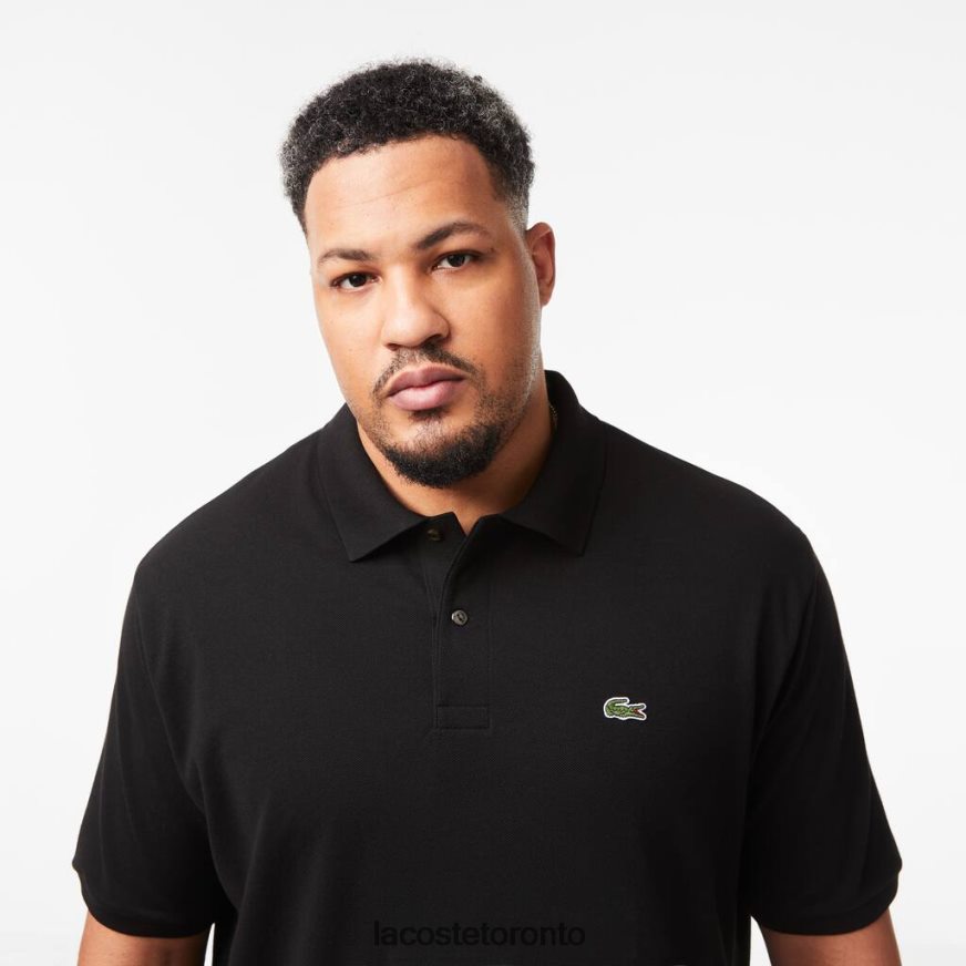 Clothing Lacoste Cotton Petit Pique Polo - Plus Size - Tall Black Men Z60BPR188