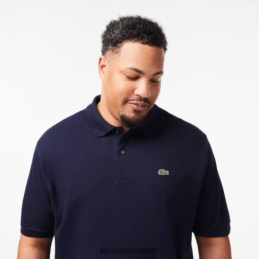 Clothing Lacoste Cotton Petit Pique Polo - Plus Size - Tall Navy Blue Men Z60BPR189