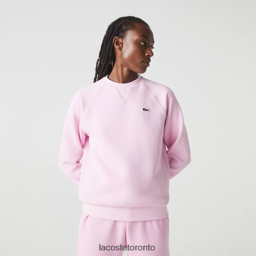 Clothing Lacoste Crew Neck Cotton Blend Sweatshirt Pink Women Z60BPR2394