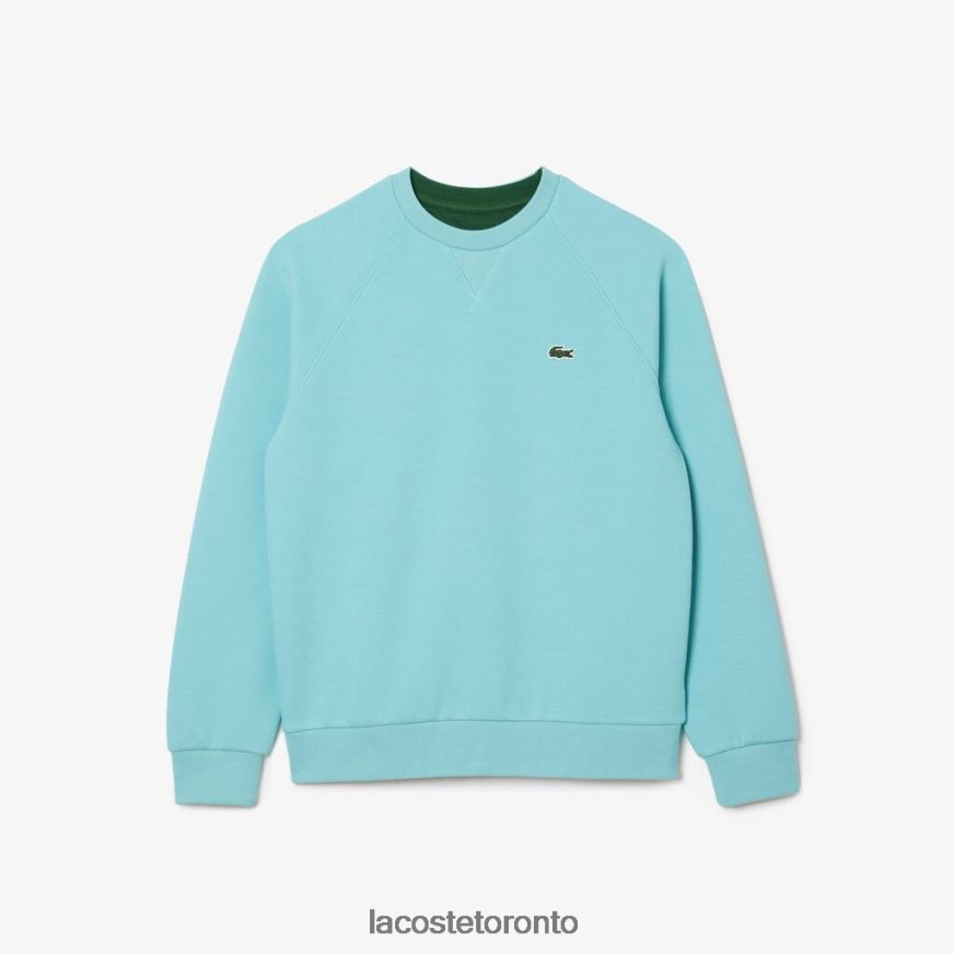 Clothing Lacoste Crew Neck Cotton Blend Sweatshirt Turquoise Women Z60BPR2392