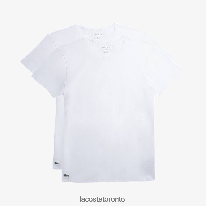 Clothing Lacoste Crew Neck Cotton Lounge T-Shirt 2-Pack White Men Z60BPR1542