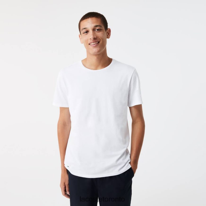 Clothing Lacoste Crew Neck Cotton T-Shirt 3-Pack White Men Z60BPR1350