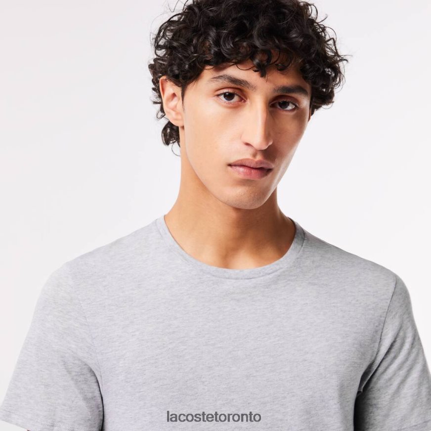 Clothing Lacoste Crew Neck Cotton T-Shirt 3-Pack White/Grey Chine/Black Men Z60BPR1349