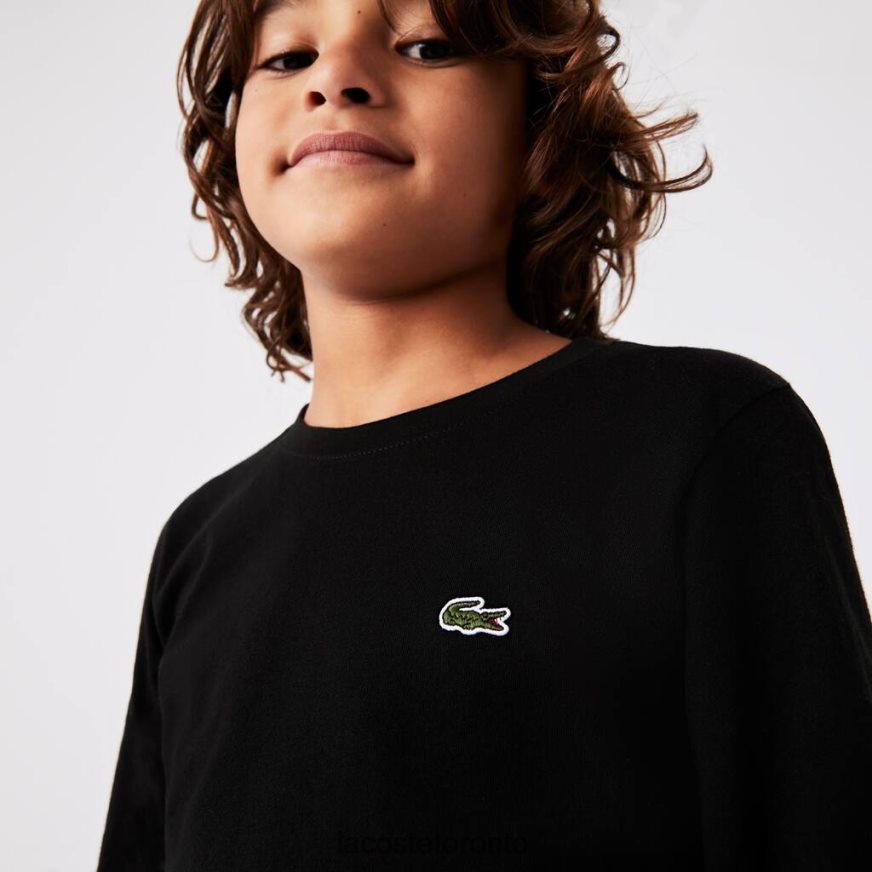 Clothing Lacoste Crew Neck Jersey T-Shirt Black Kids Z60BPR3141