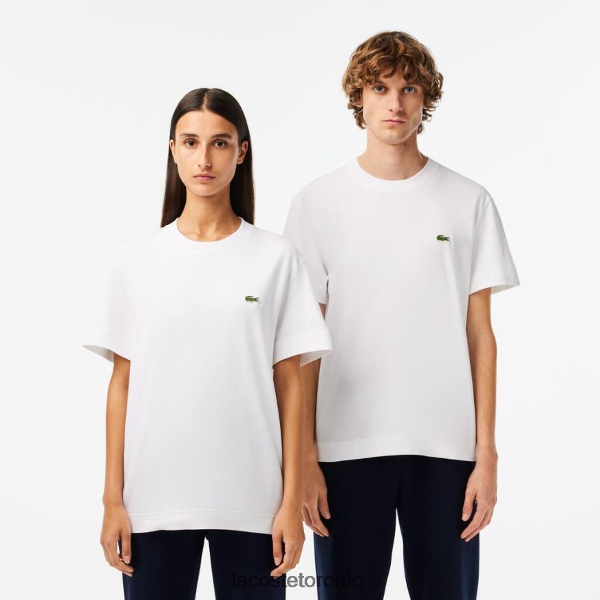 Clothing Lacoste Crew Neck Organic Cotton T-Shirt White Unisex Z60BPR95