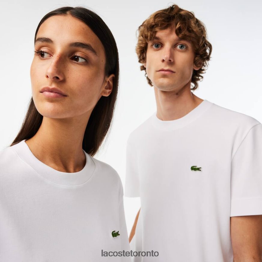 Clothing Lacoste Crew Neck Organic Cotton T-Shirt White Unisex Z60BPR95