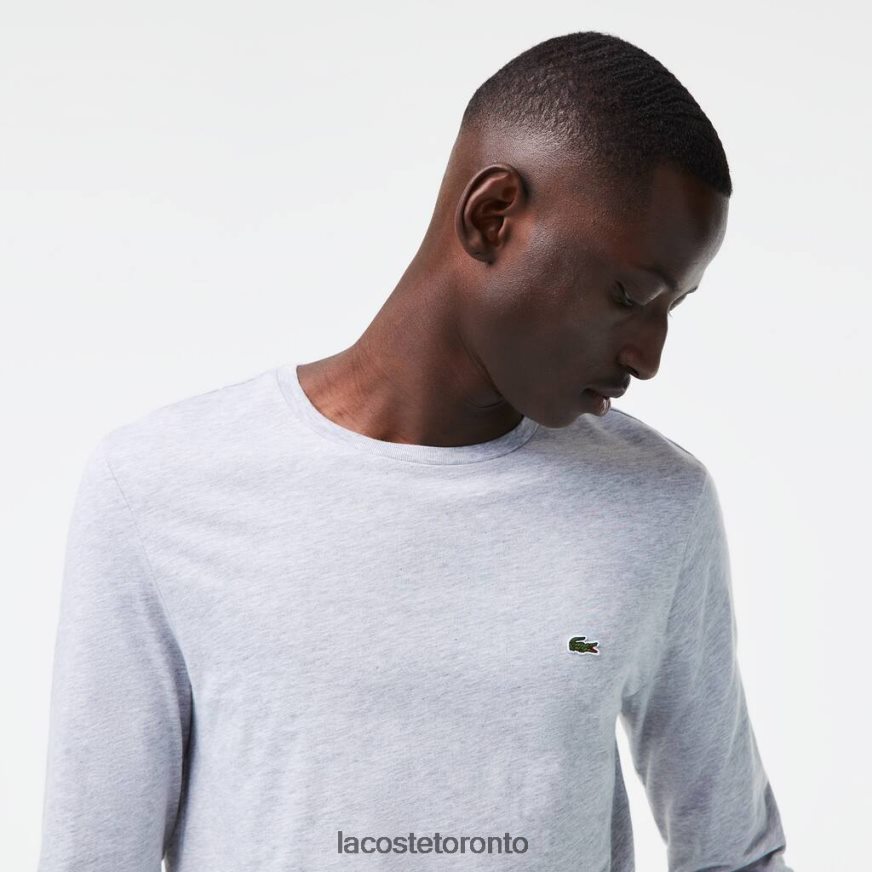 Clothing Lacoste Crew Neck Pima Cotton Jersey T-Shirt Grey Chine Men Z60BPR691