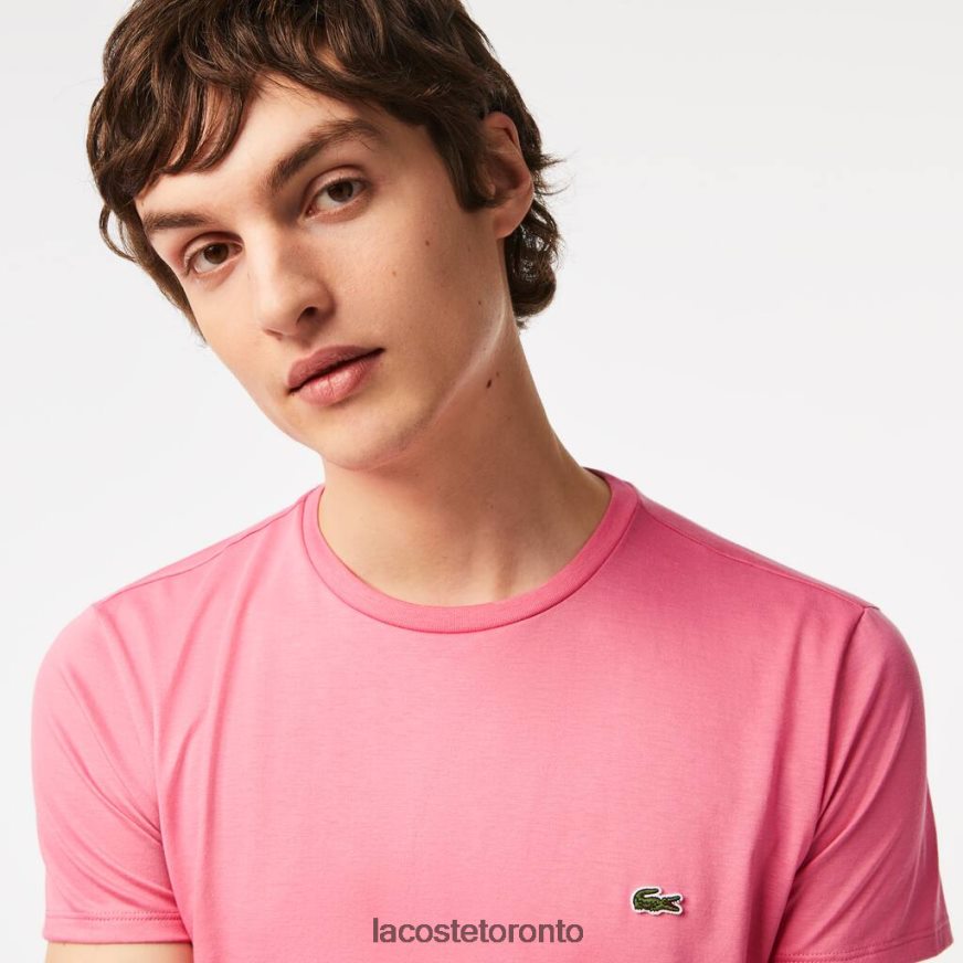 Clothing Lacoste Crew Neck Pima Cotton Jersey T-Shirt Pink Men Z60BPR54