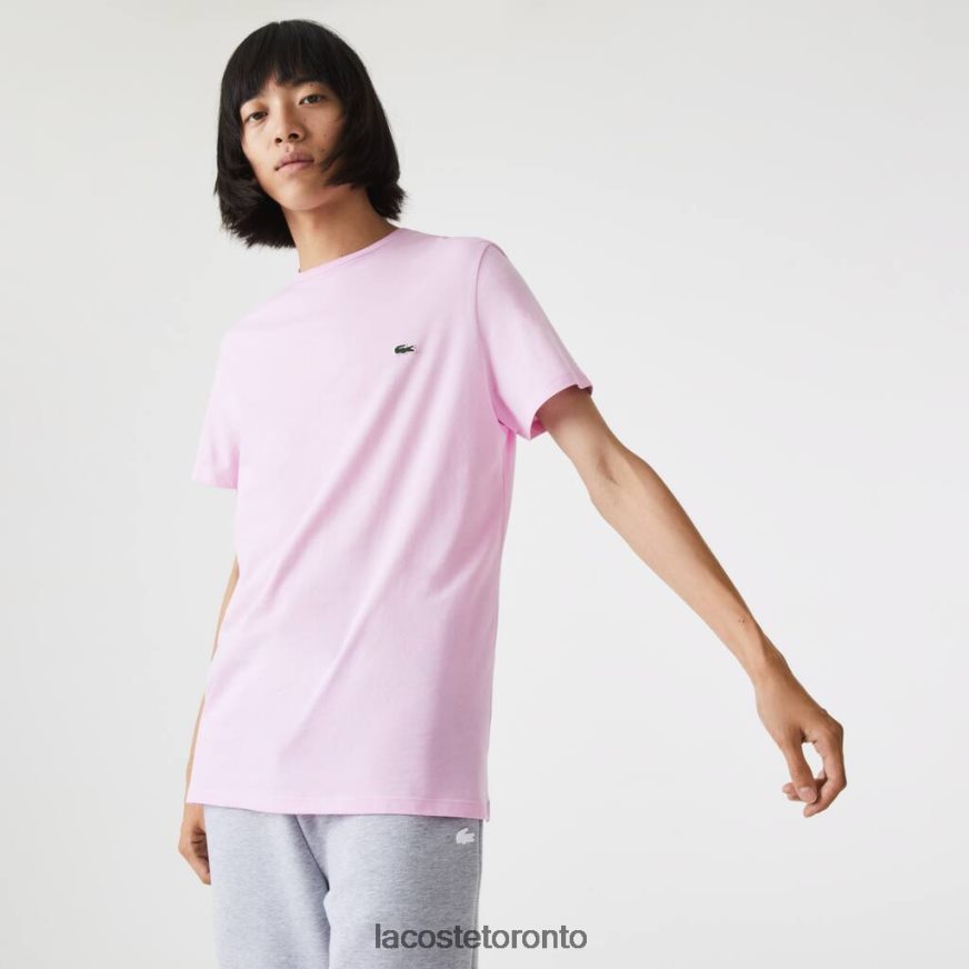 Clothing Lacoste Crew Neck Pima Cotton Jersey T-Shirt Pink Men Z60BPR824