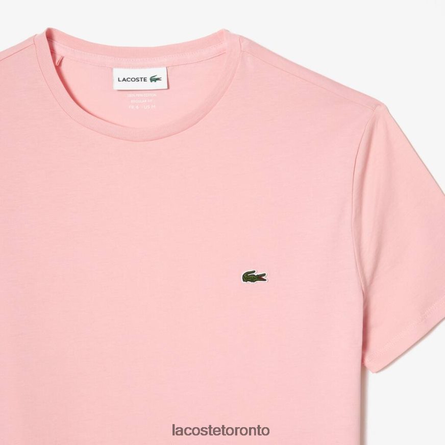 Clothing Lacoste Crew Neck Pima Cotton Jersey T-Shirt Pink Men Z60BPR90