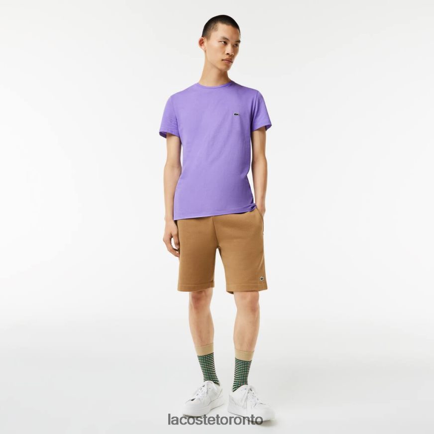 Clothing Lacoste Crew Neck Pima Cotton Jersey T-Shirt Purple Men Z60BPR882