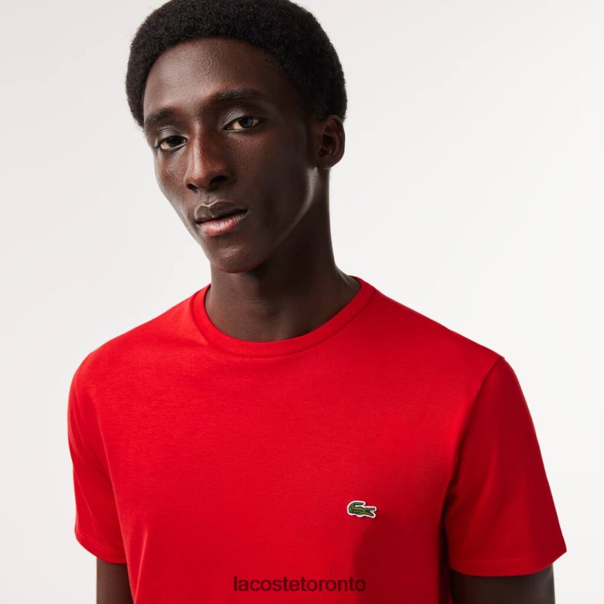 Clothing Lacoste Crew Neck Pima Cotton Jersey T-Shirt Red Men Z60BPR664