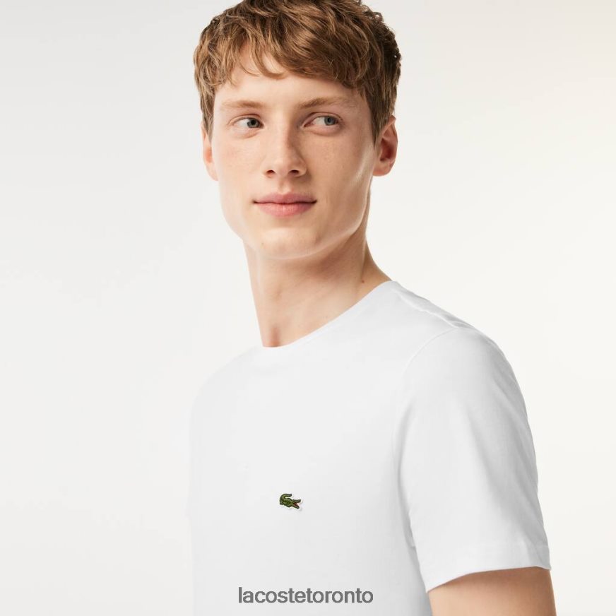 Clothing Lacoste Crew Neck Pima Cotton Jersey T-Shirt White Men Z60BPR36