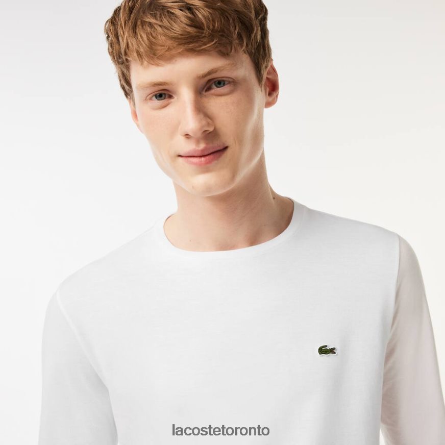 Clothing Lacoste Crew Neck Pima Cotton Jersey T-Shirt White Men Z60BPR689