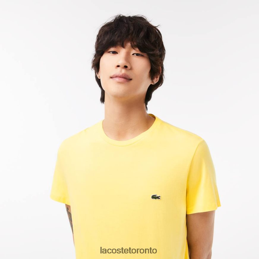 Clothing Lacoste Crew Neck Pima Cotton Jersey T-Shirt Yellow Men Z60BPR55