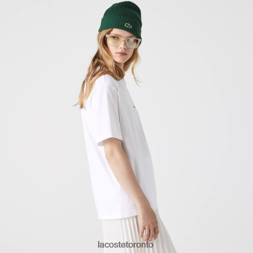 Clothing Lacoste Crew Neck Premium Cotton T-Shirt White Women Z60BPR2590