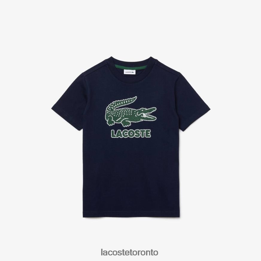 Clothing Lacoste Crew Neck Vintage Logo Cotton T-Shirt Navy Blue Kids Z60BPR3152