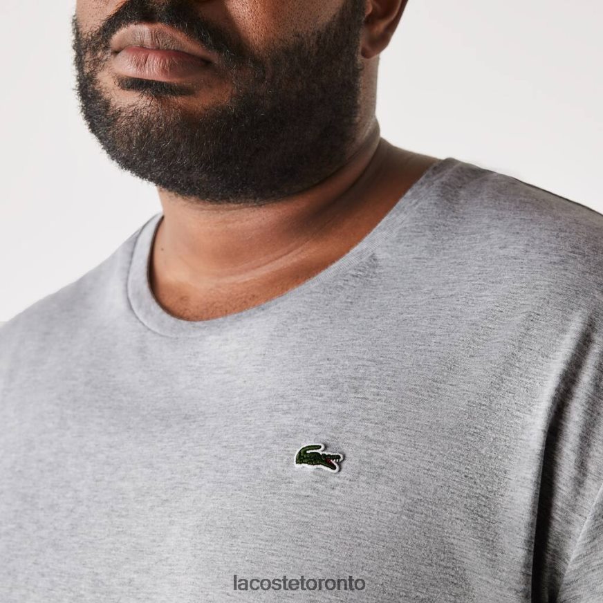 Clothing Lacoste Crew Neck XL Cotton Jersey T-Shirt Grey Chine Men Z60BPR757