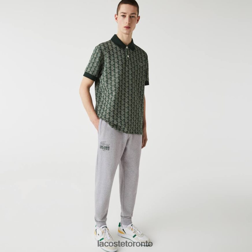 Clothing Lacoste Crocodile Branding Cotton Fleece Jogging Pants Grey Chine Men Z60BPR1092