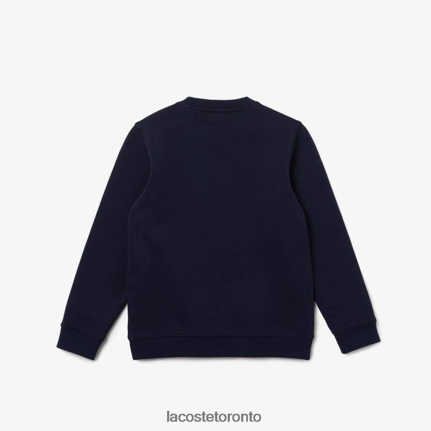 Clothing Lacoste Crocodile Branding Cotton Fleece Sweatshirt Navy Blue Kids Z60BPR3204