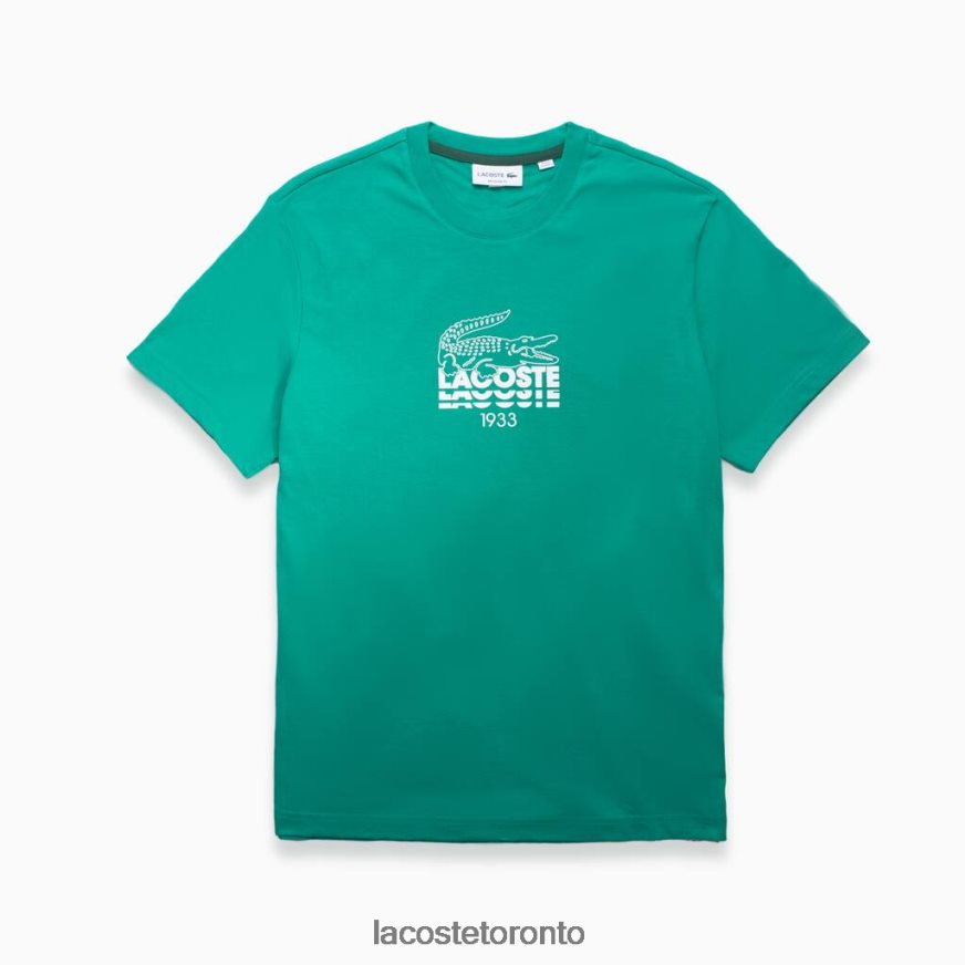 Clothing Lacoste Crocodile Branding Crew Neck Cotton T-Shirt Green Men Z60BPR1582