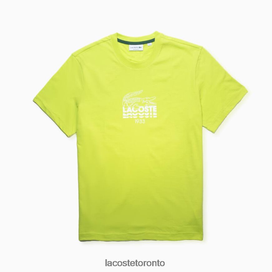 Clothing Lacoste Crocodile Branding Crew Neck Cotton T-Shirt Yellow Men Z60BPR1581