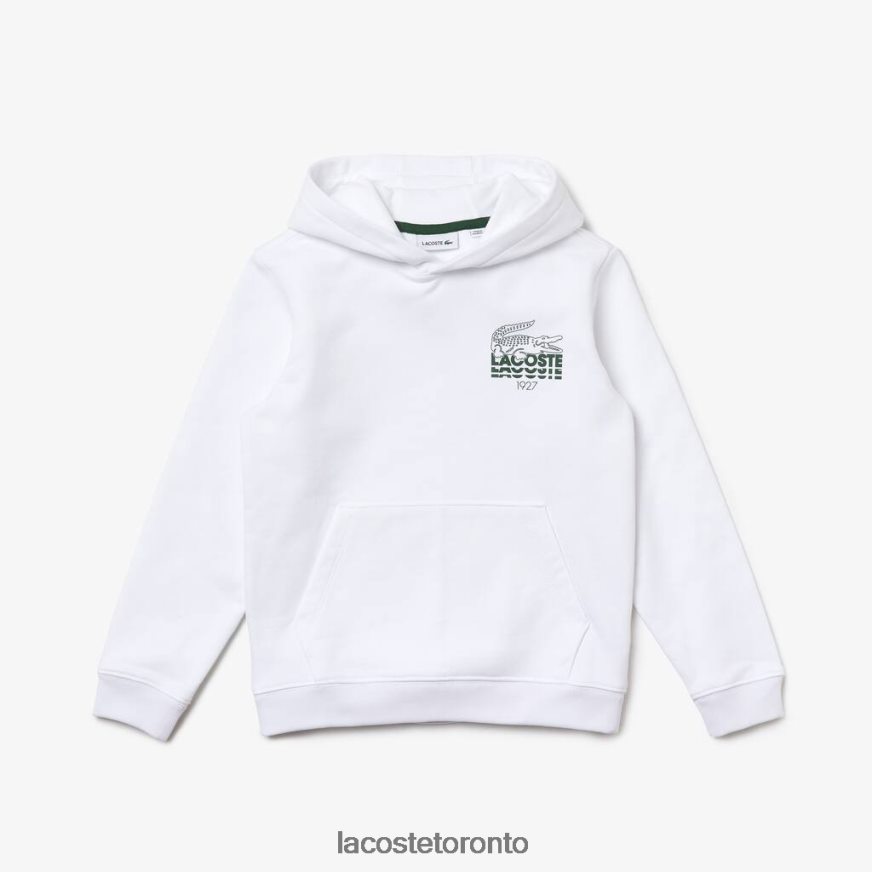 Clothing Lacoste Crocodile Cotton Hoodie White Kids Z60BPR3202