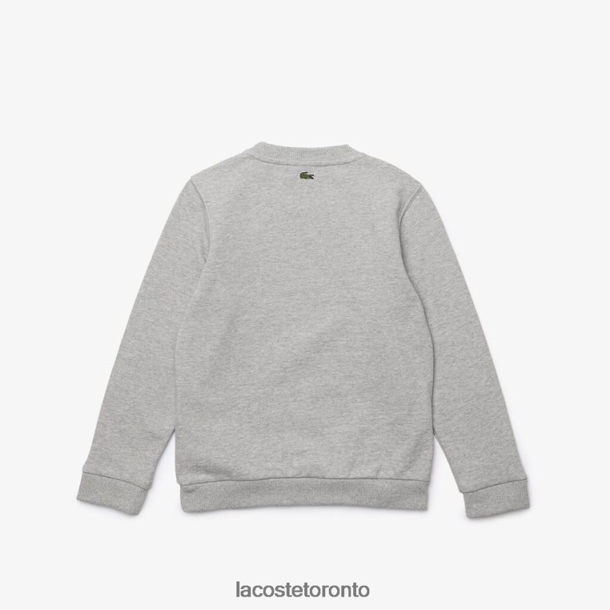 Clothing Lacoste Crocodile Print Fleece Sweatshirt Grey Chine/White Kids Z60BPR3244