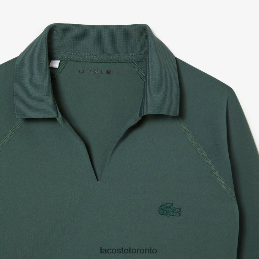 Clothing Lacoste Cropped Long Sleeve Polo Green Women Z60BPR2484