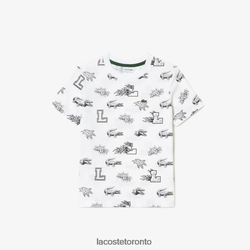 Clothing Lacoste Custom Print Organic Cotton T-Shirt White Kids Z60BPR3136