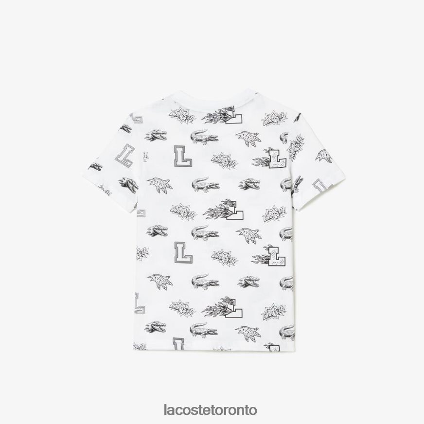 Clothing Lacoste Custom Print Organic Cotton T-Shirt White Kids Z60BPR3136