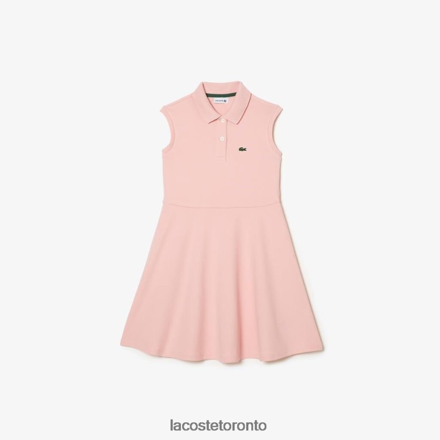 Clothing Lacoste Fit and Flare Stretch Pique Polo Dress Pink Kids Z60BPR3077