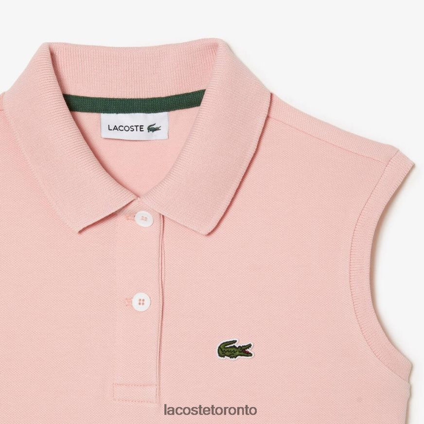 Clothing Lacoste Fit and Flare Stretch Pique Polo Dress Pink Kids Z60BPR3077