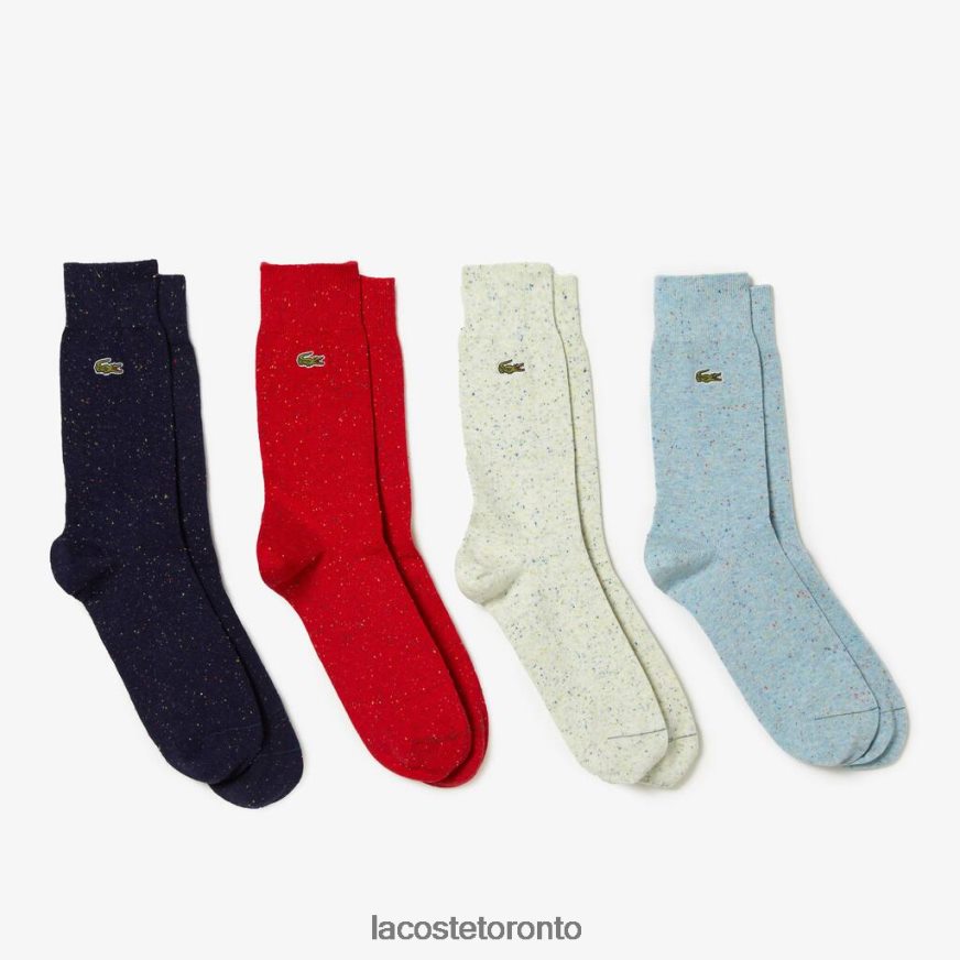 Clothing Lacoste Flecked Jersey Socks Navy Blue/Red/Beige/Turquoise Unisex Z60BPR1685