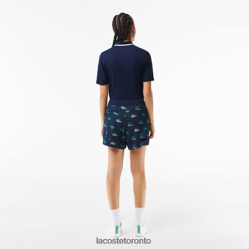 Clothing Lacoste Golf Lightweight Printed Bermuda Shorts Navy Blue Women Z60BPR2447