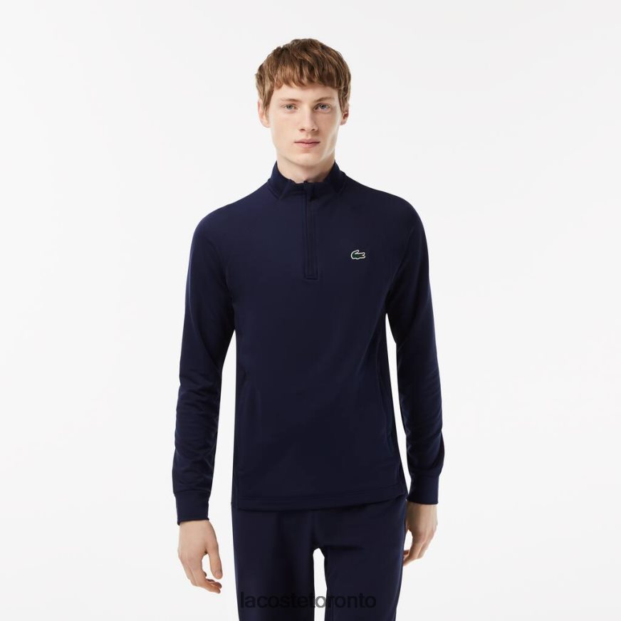 Clothing Lacoste Golf Sweatshirt with Inset Crew Neck Navy Blue Men Z60BPR313