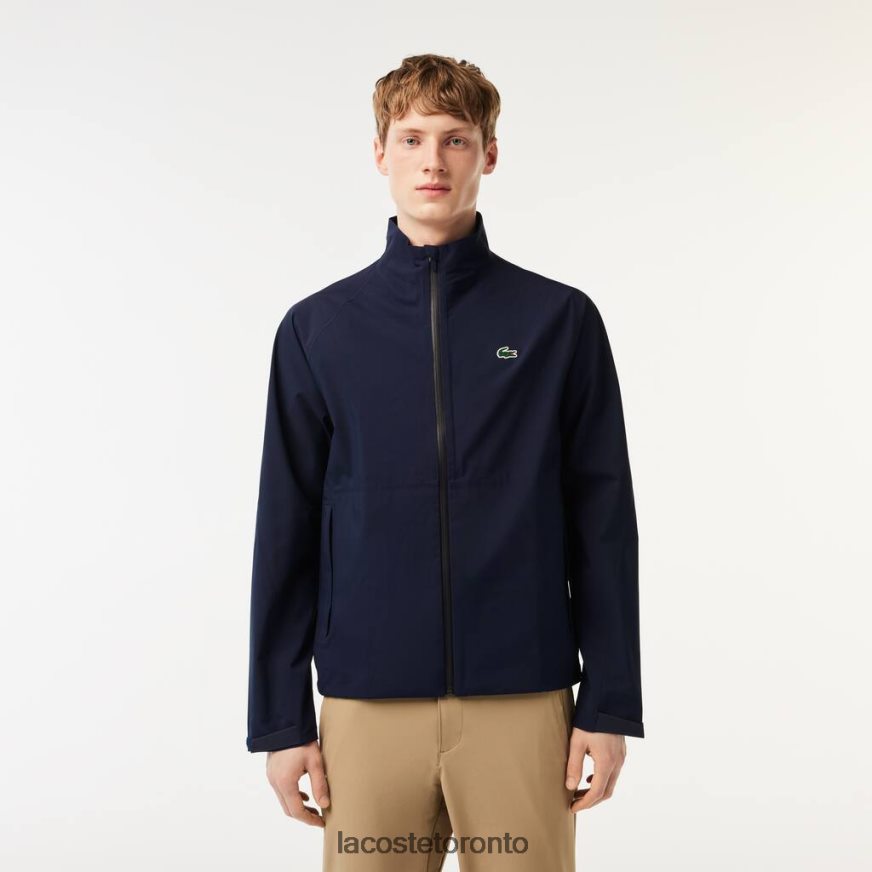 Clothing Lacoste Golf Zip-Close Waterproof Windbreaker Navy Blue Men Z60BPR394