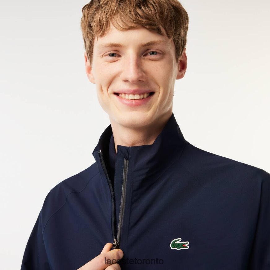 Clothing Lacoste Golf Zip-Close Waterproof Windbreaker Navy Blue Men Z60BPR394