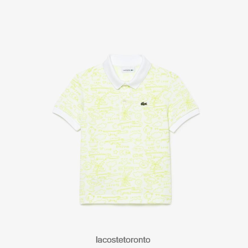 Clothing Lacoste Graphic Organic Cotton Petit Pique Polo White Kids Z60BPR2957