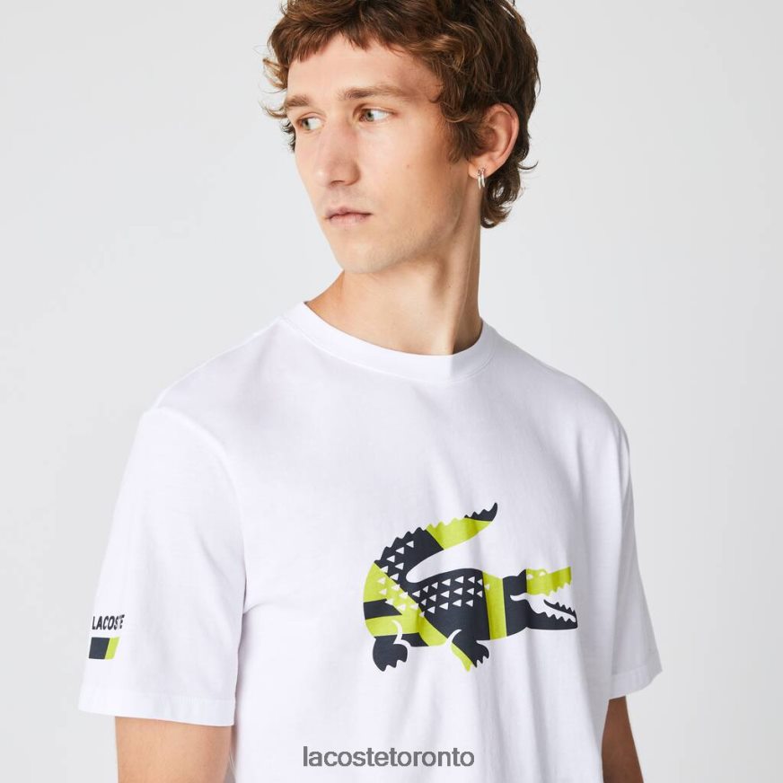 Clothing Lacoste Graphic Print Cotton Jersey T-Shirt White Men Z60BPR1628