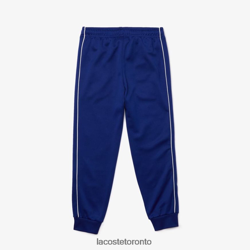 Clothing Lacoste Heritage Fleece Jogging Pants Blue/White Kids Z60BPR3228