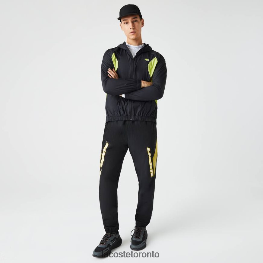 Clothing Lacoste Heritage Regular Fit Color-Block Trackpants Black/Yellow Men Z60BPR1110