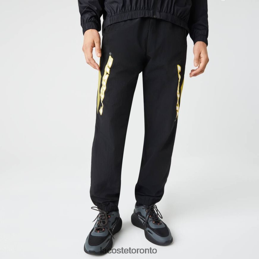 Clothing Lacoste Heritage Regular Fit Color-Block Trackpants Black/Yellow Men Z60BPR1110