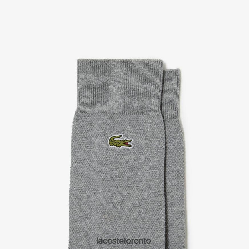 Clothing Lacoste High-Cut Cotton Pique Socks 3-Pack Grey Chine Unisex Z60BPR1663