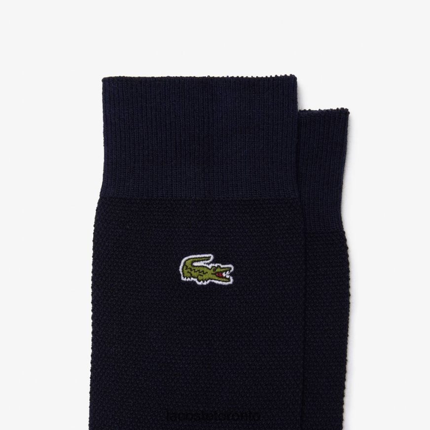 Clothing Lacoste High-Cut Cotton Pique Socks 3-Pack Navy Blue Unisex Z60BPR1666