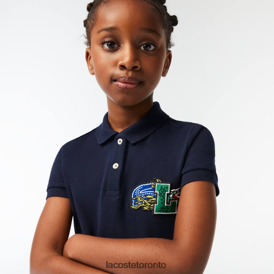 Clothing Lacoste Holiday Organic Cotton Polo Dress Navy Blue Kids Z60BPR3268