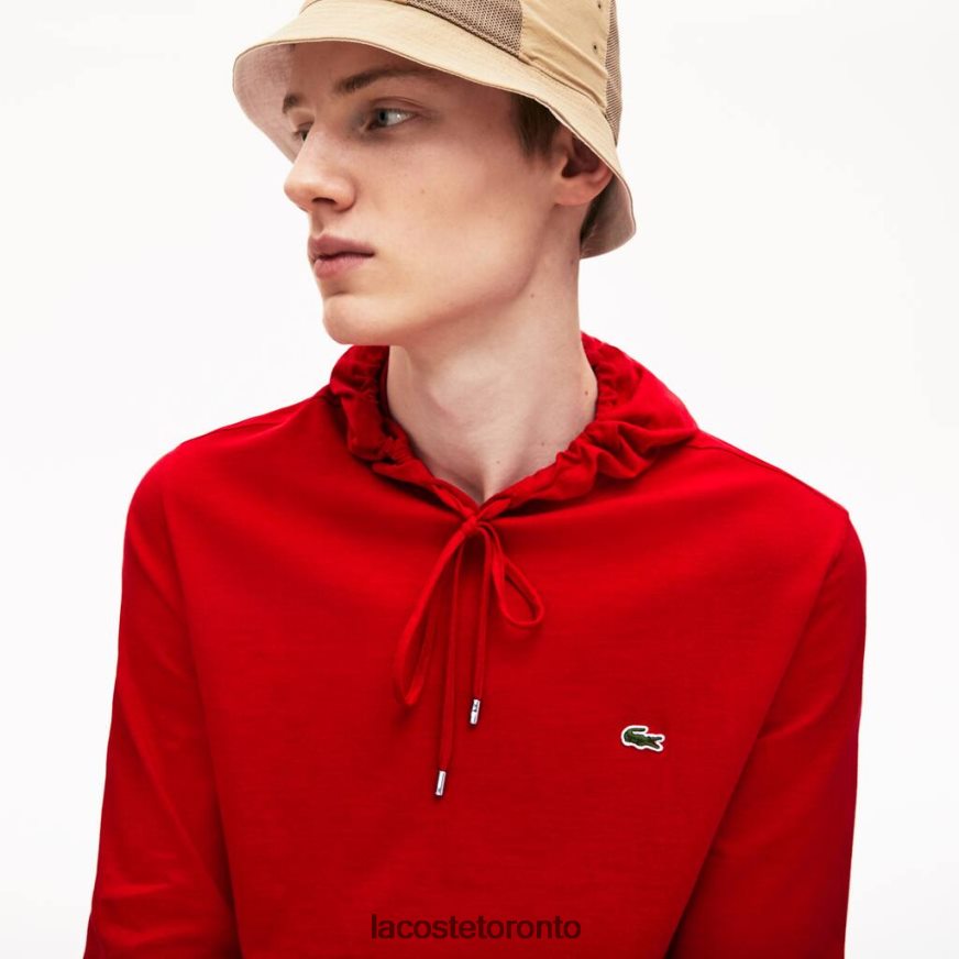 Clothing Lacoste Hooded Cotton Jersey Sweatshirt Red Men Z60BPR620