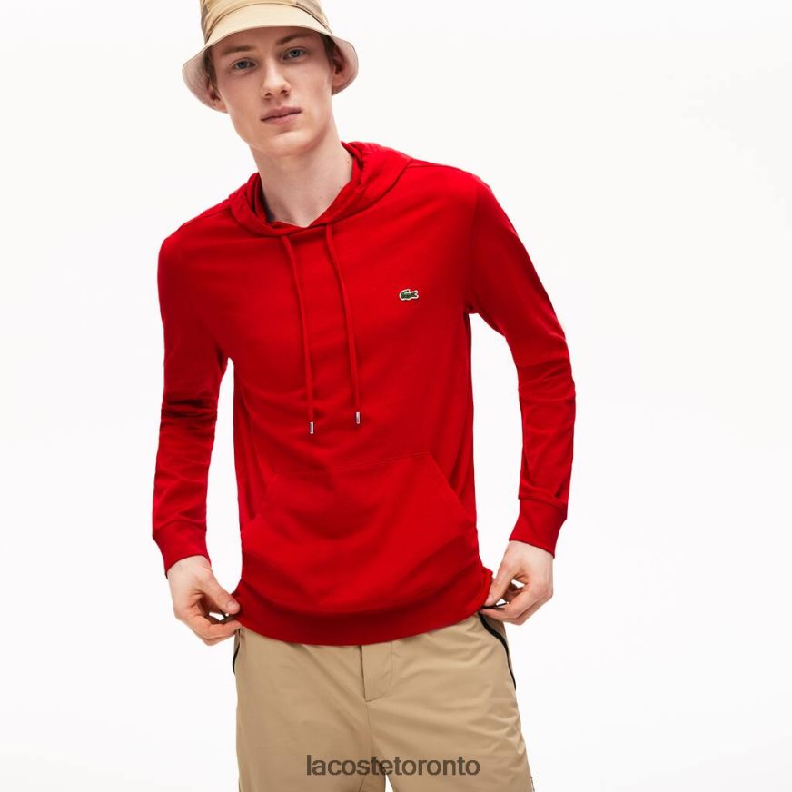 Clothing Lacoste Hooded Cotton Jersey Sweatshirt Red Men Z60BPR620